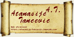 Atanasije Tančević vizit kartica